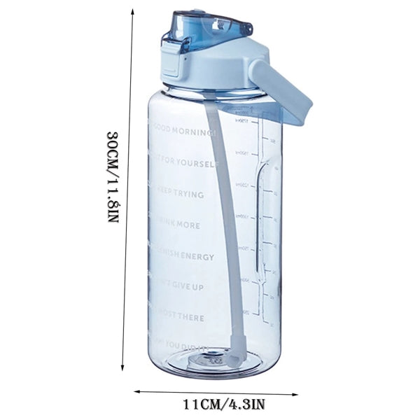 2L Sports Water Bottle With Time Marker