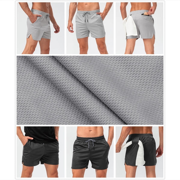 Men's Workout Running Training Gym Shorts with Towel Loop