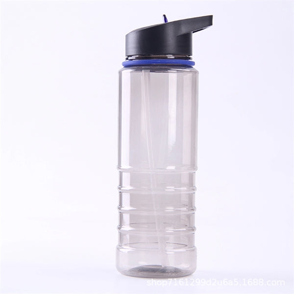 Translucent Gray Water Bottle With Flip Straw - 24 Oz.