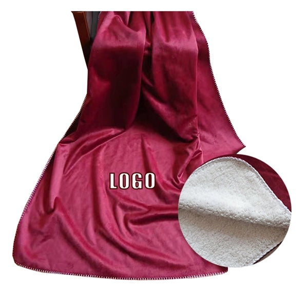 Reversible Sherpa Throw Travel Blanket