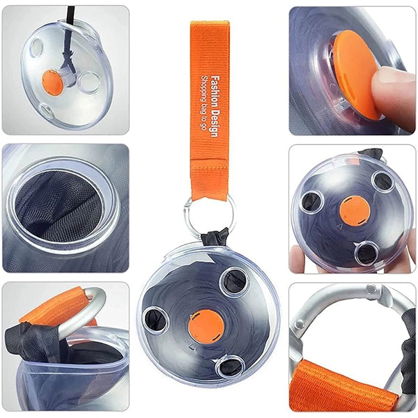 Disk Portable retractable shopping bag