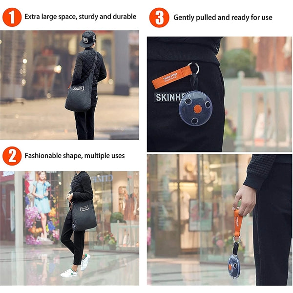 Disk Portable retractable shopping bag