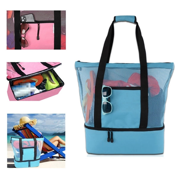 Mesh Tote Bag with Cooler Insulated