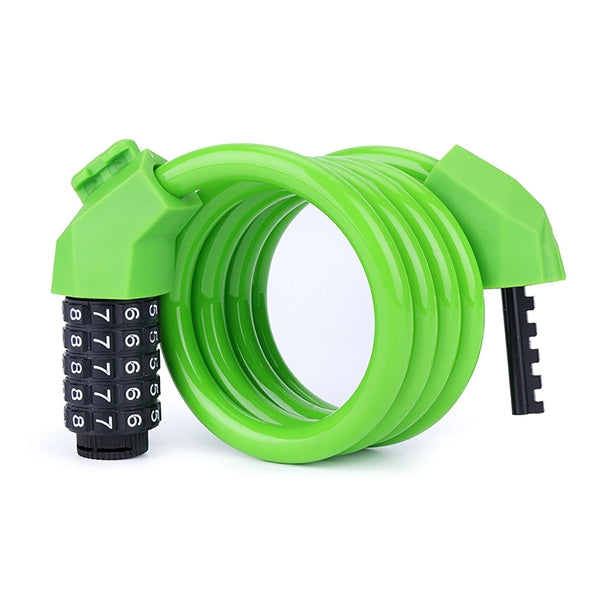 5 Digit Resettable Combination Coiling Bike Lock Cable