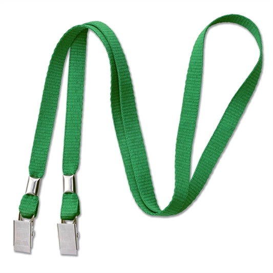 3/8" Open-Ended Event Lanyard/Mask Holder w/ 2 Bulldog Clips