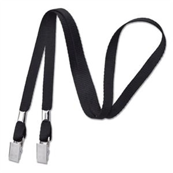 3/8" Open-Ended Event Lanyard/Mask Holder w/ 2 Bulldog Clips