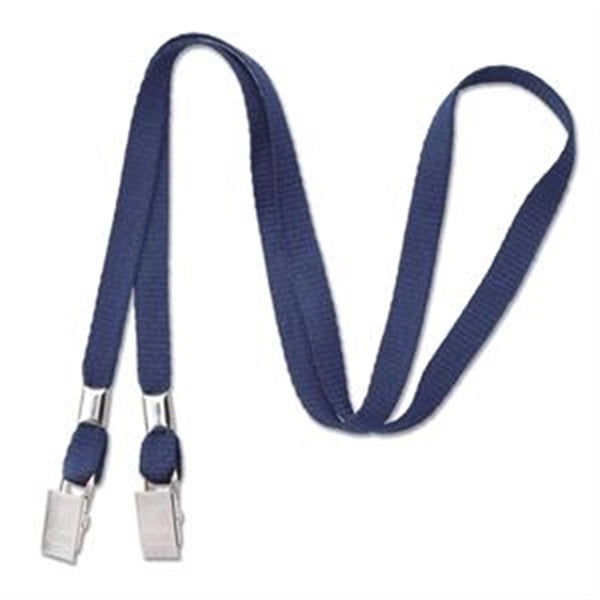 3/8" Open-Ended Event Lanyard/Mask Holder w/ 2 Bulldog Clips