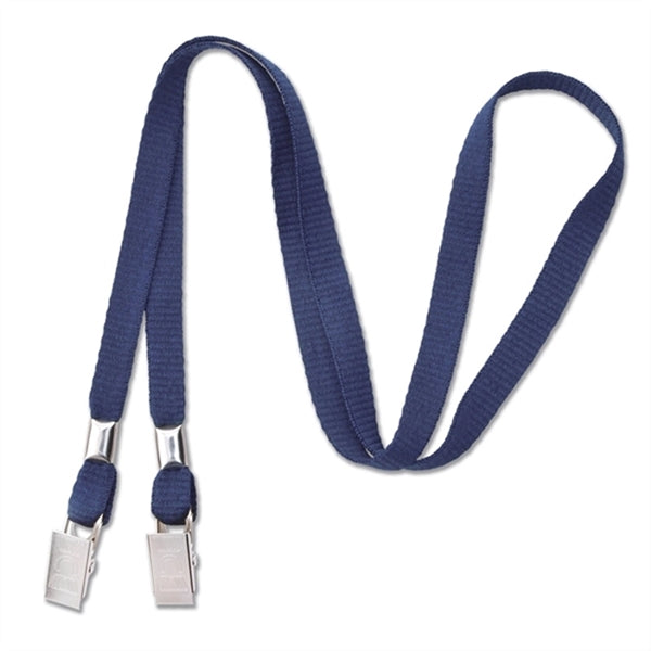 3/8" Open-Ended Event Lanyard/Mask Holder w/ 2 Bulldog Clips