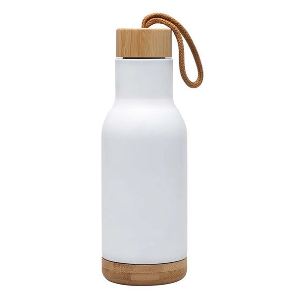 17 oz. tainless Steel Water Bottle With Bamboo LId