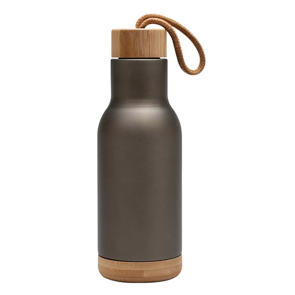 17 oz. tainless Steel Water Bottle With Bamboo LId