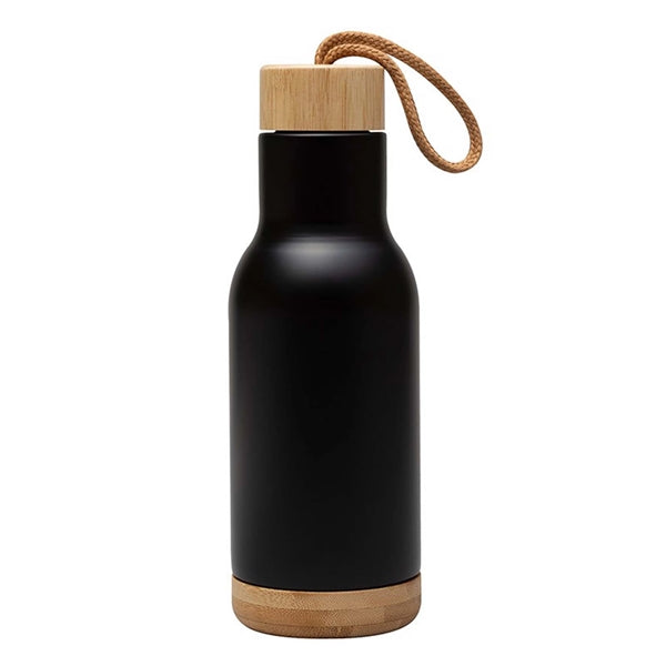 17 oz. tainless Steel Water Bottle With Bamboo LId