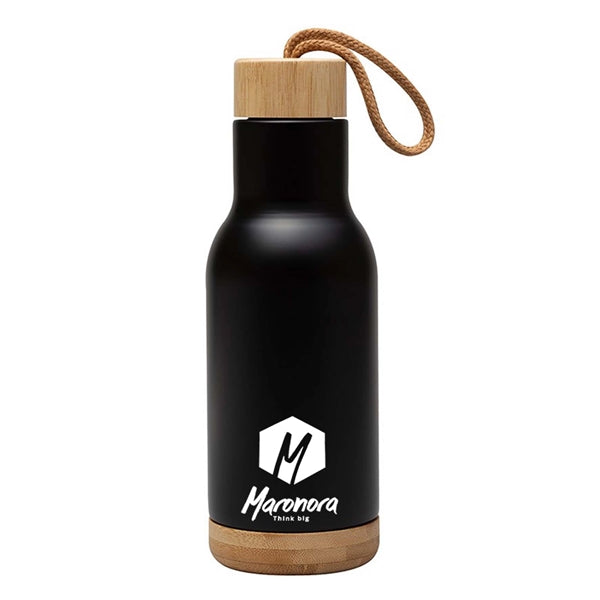 17 oz. tainless Steel Water Bottle With Bamboo LId