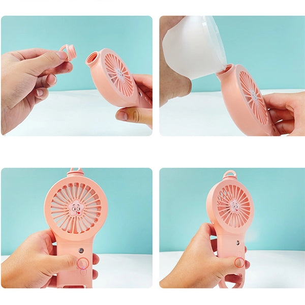 Handheld Misting Fan With Carabiner Keychain