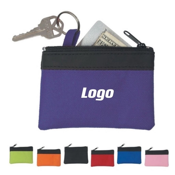 Zipper coin pouch with keychain