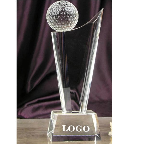 Crystal Golf Ball Trophy Award