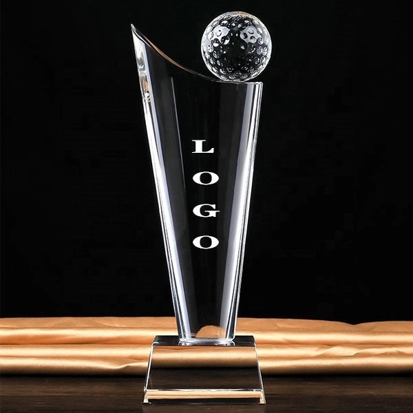 Crystal Golf Ball Trophy Award