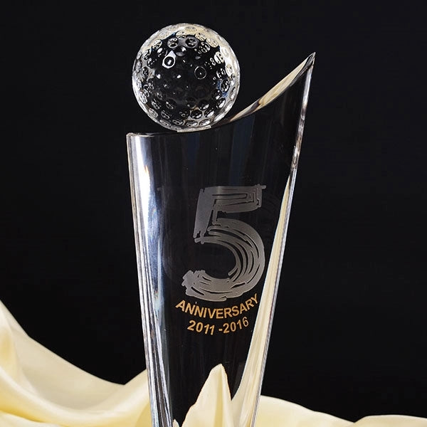 Crystal Golf Ball Trophy Award