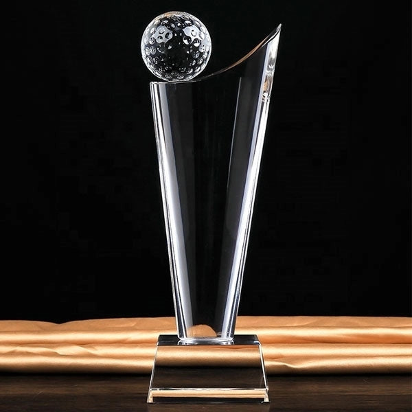 Crystal Golf Ball Trophy Award