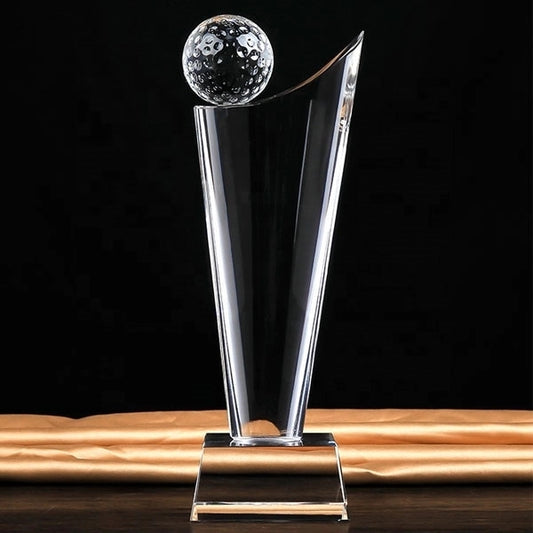 Crystal Golf Ball Trophy Award