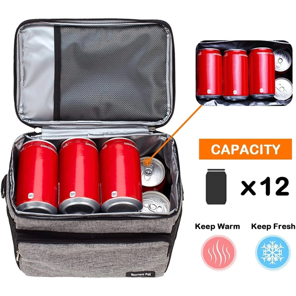 12 Can Heathered Insulated Lunch Bags