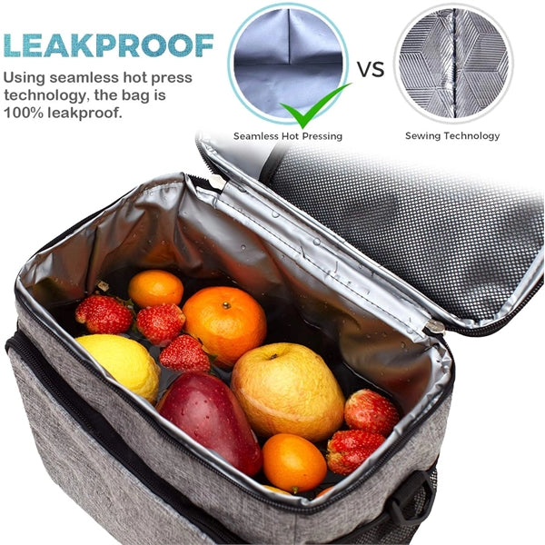 12 Can Heathered Insulated Lunch Bags