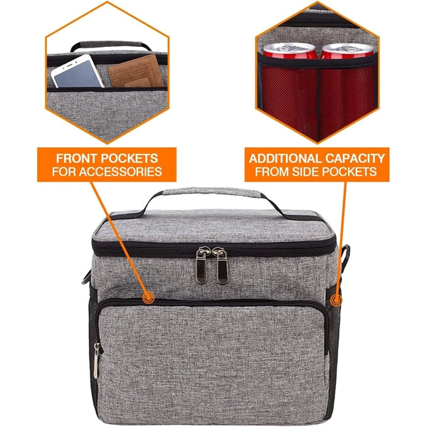12 Can Heathered Insulated Lunch Bags