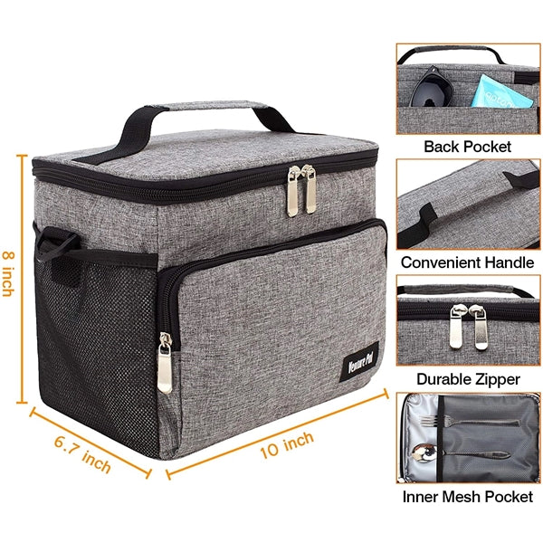 12 Can Heathered Insulated Lunch Bags