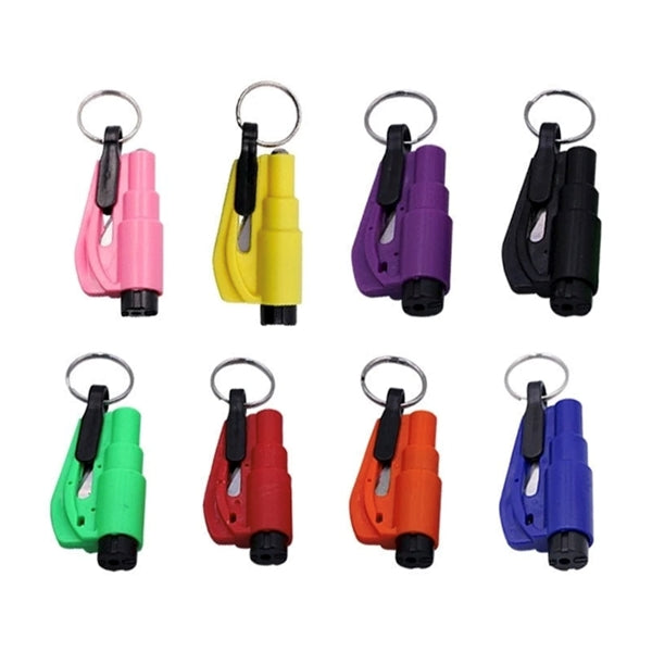 Car Safety Hammer Window Breaker Seat Belt Cutter Keyring
