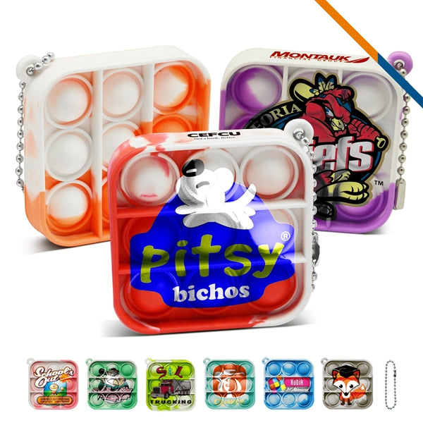 Mini Square Bubble Fidget Keychain