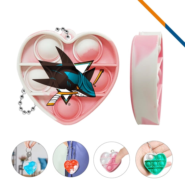 Mini Heart Push Pop Bubble Keychain