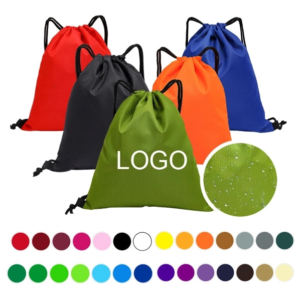 Water Resistant Oxford Drawstring Backpack