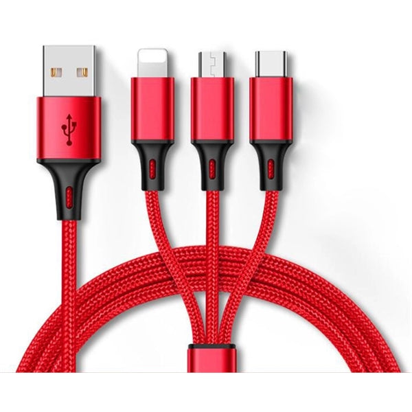 3 in 1 Nylon Charge Cable