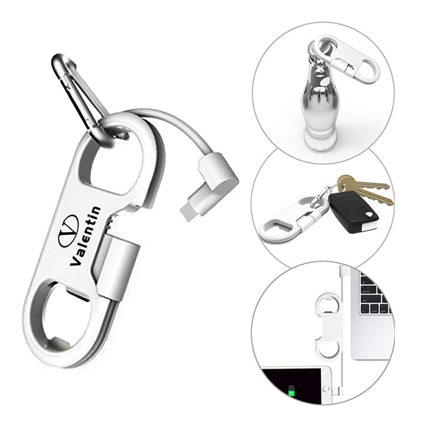 Portable Multifunction Keychain With Opener & Charging Cord