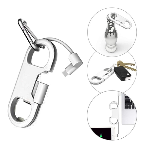 Portable Multifunction Keychain With Opener & Charging Cord