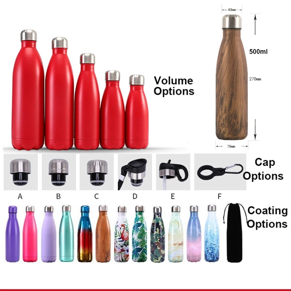 17 Oz Cola Shape Vacuum Insulated Water Bottle