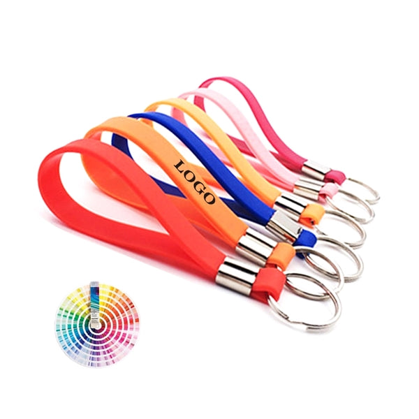 8''x1/2'' Silicone Bracelet Keychain Tag