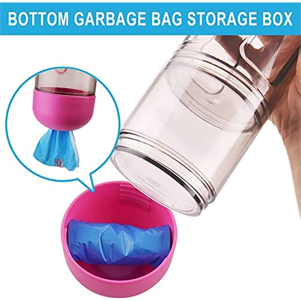 Dog Travel Water Bottle with Food Container