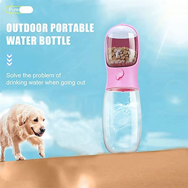 Dog Water Bottle with Food Container