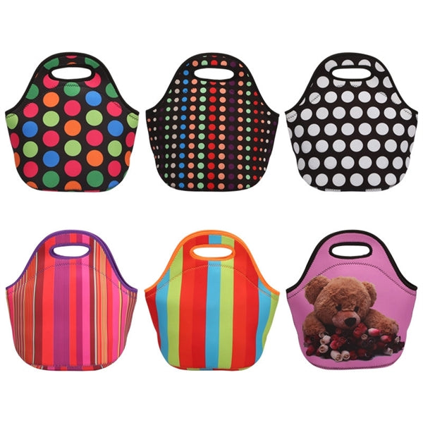 Zippered Neoprene Tote Box Lunch Bag