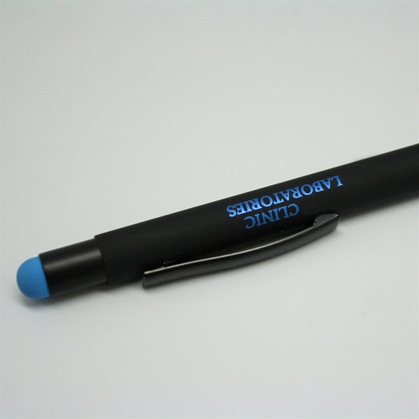 Sleek Soft Rubber Pen & Stylus with Matching Laser Engrave