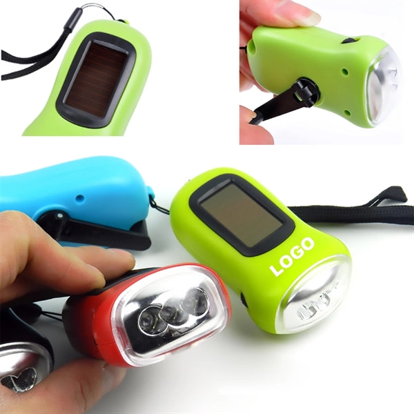 Hand Crank Solar Powered Flashlight