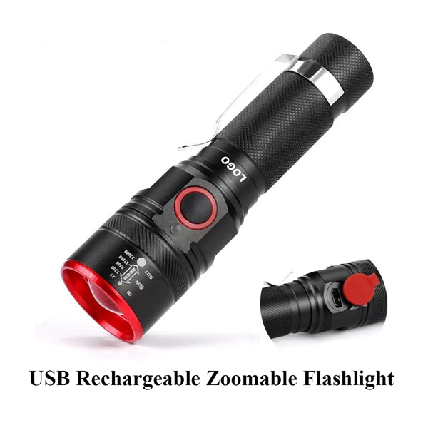 USB Rechargeable Zoomable Flashlight