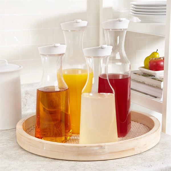 50oz Plastic Square Base Beverage Carafes wih Flip Lids