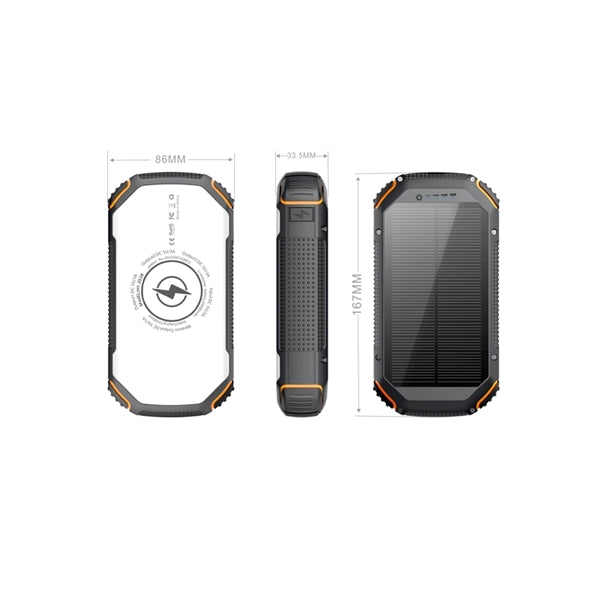 Solar power banks 20000mAh Led Light wireless charger