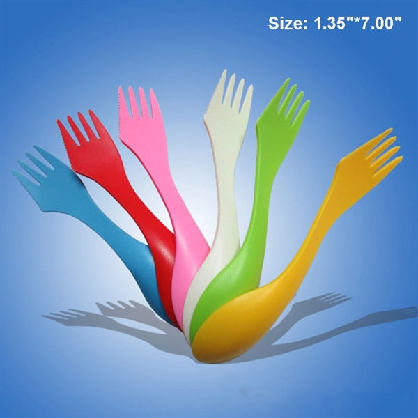 Spork 3 in 1 Camping Spoon Fork Knife Combo Plastic Cutlery