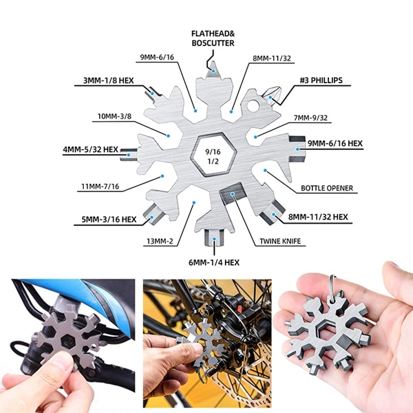 18-in-1 Stainless Steel Snowflakes Multi-Tool