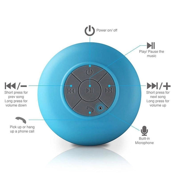 Portable Shower Waterproof Wireless Suction Cup Mini Speaker