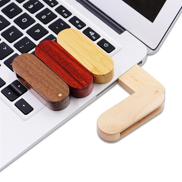 Wooden Rotate Pendrive Swivel USB Memory Stick Flash Drive