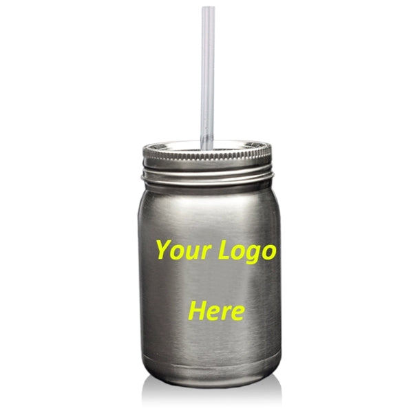 24 Oz. Stainless Steel Mason Jar