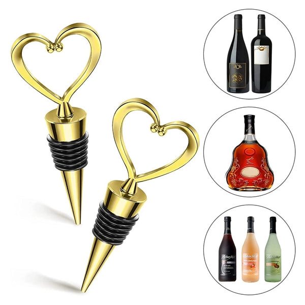 Zinc Alloy Heart Shape Wine Bottle Stopper
